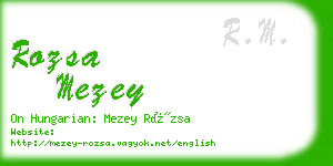 rozsa mezey business card